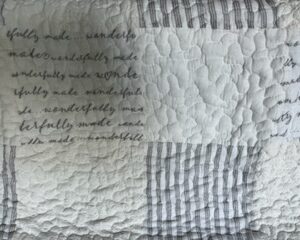 Baby quilt-soft grey and white 36 in x 48