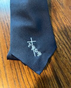All Saints Catholic School Adult Navy Hand Tie with embroided logo