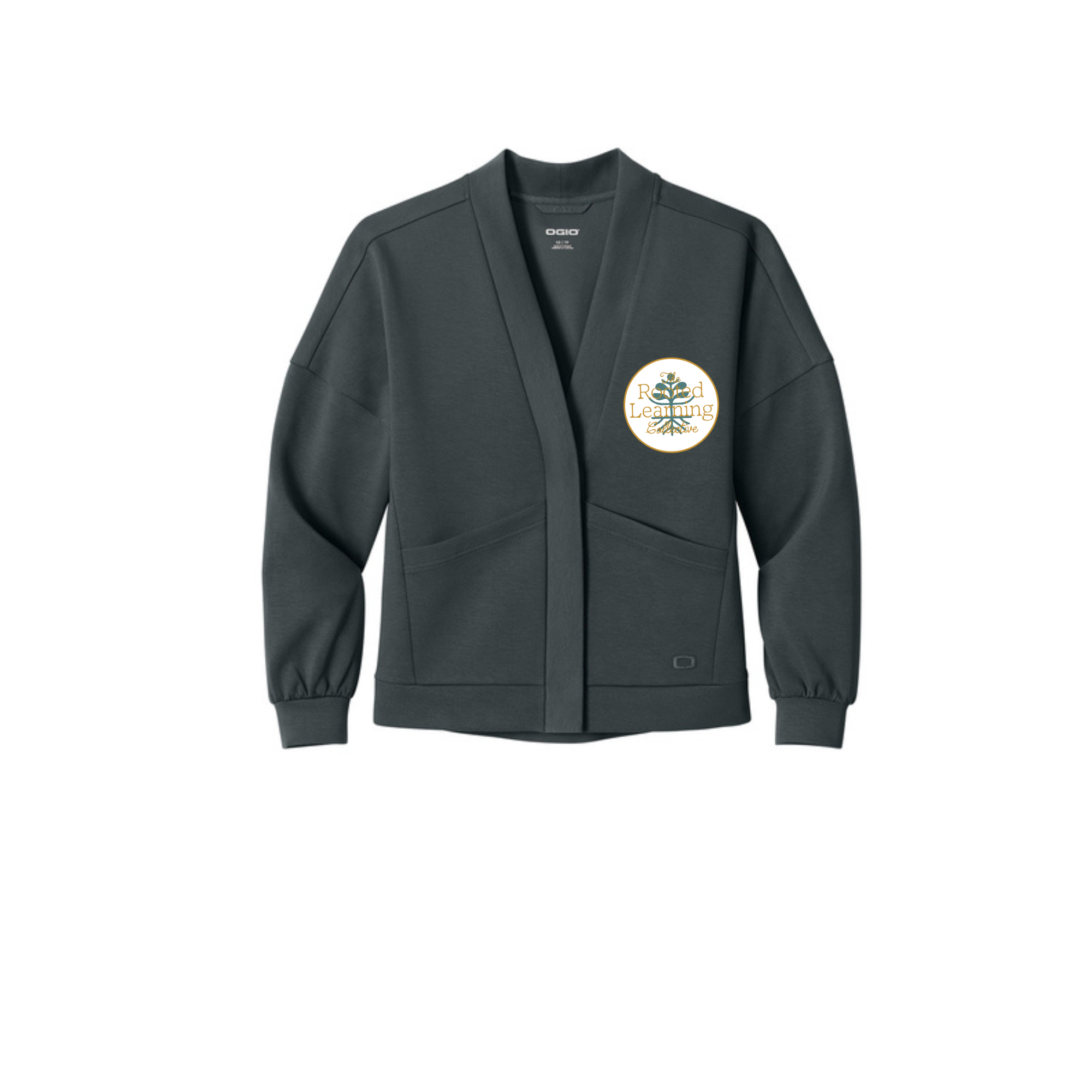 OGIO® Women’s Transcend Cardigan with embroidered patch left chest logo - Image 3