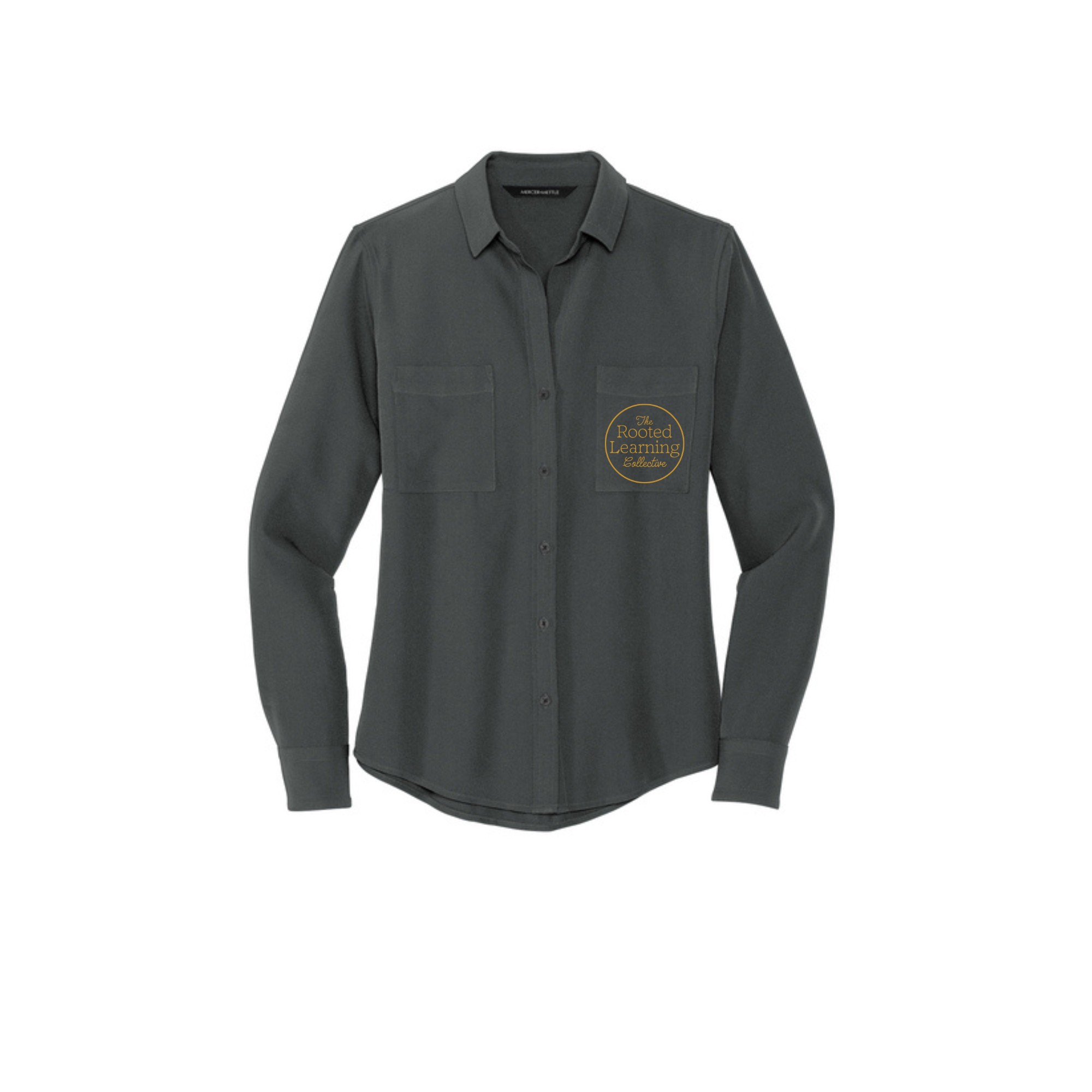 Mercer+Mettle® Women's Stretch Crepe Long Sleeve Camp Blouse - Image 3
