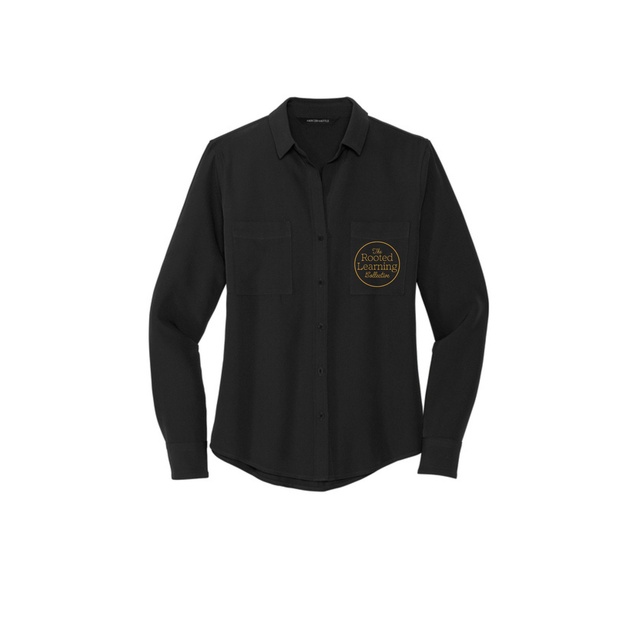 Mercer+Mettle® Women's Stretch Crepe Long Sleeve Camp Blouse - Image 4