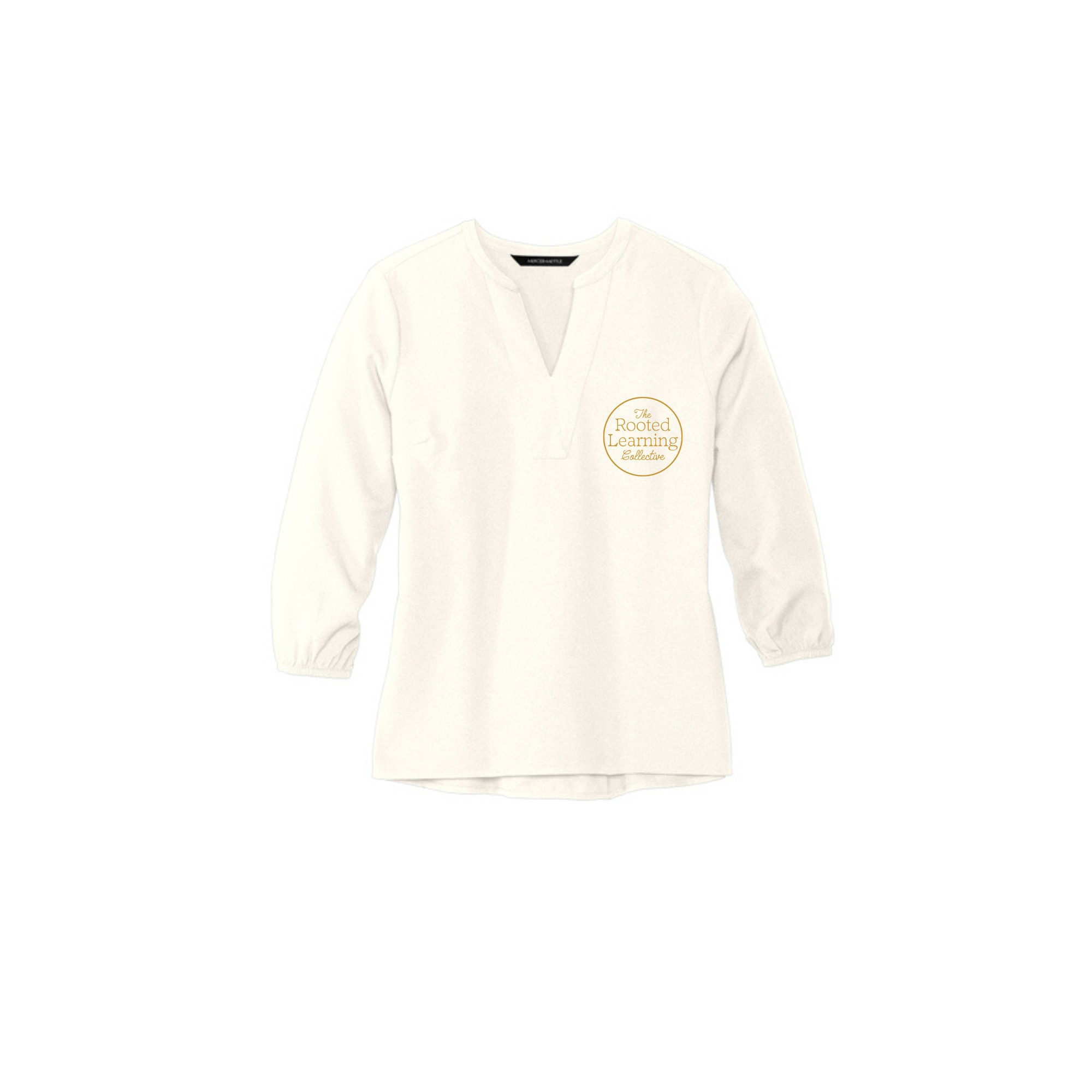 Mercer+Mettle® Women's Stretch Crepe 3/4-Sleeve Blouse - Image 3