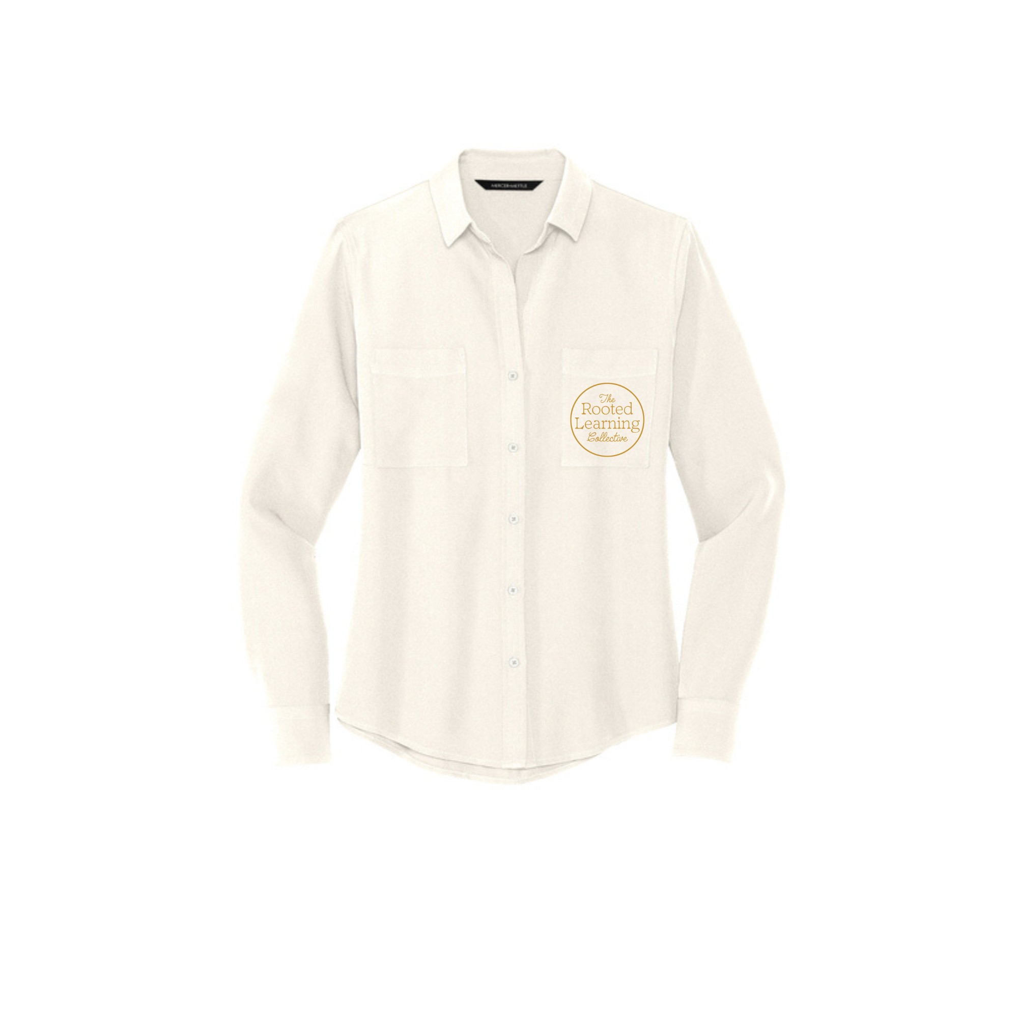 Mercer+Mettle® Women's Stretch Crepe Long Sleeve Camp Blouse - Image 2